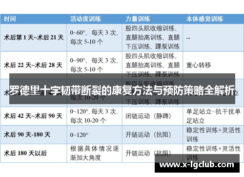 罗德里十字韧带断裂的康复方法与预防策略全解析